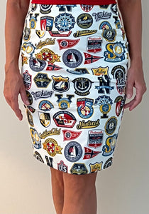 Pencil Skirt / Compression Skirt -Sailing Badges - Classic  Collection