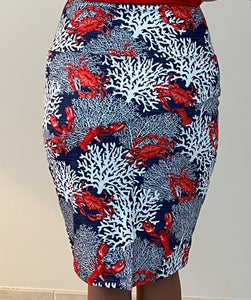 Pencil Skirt / Compression Skirt - Lobster Party  - Classic Collection